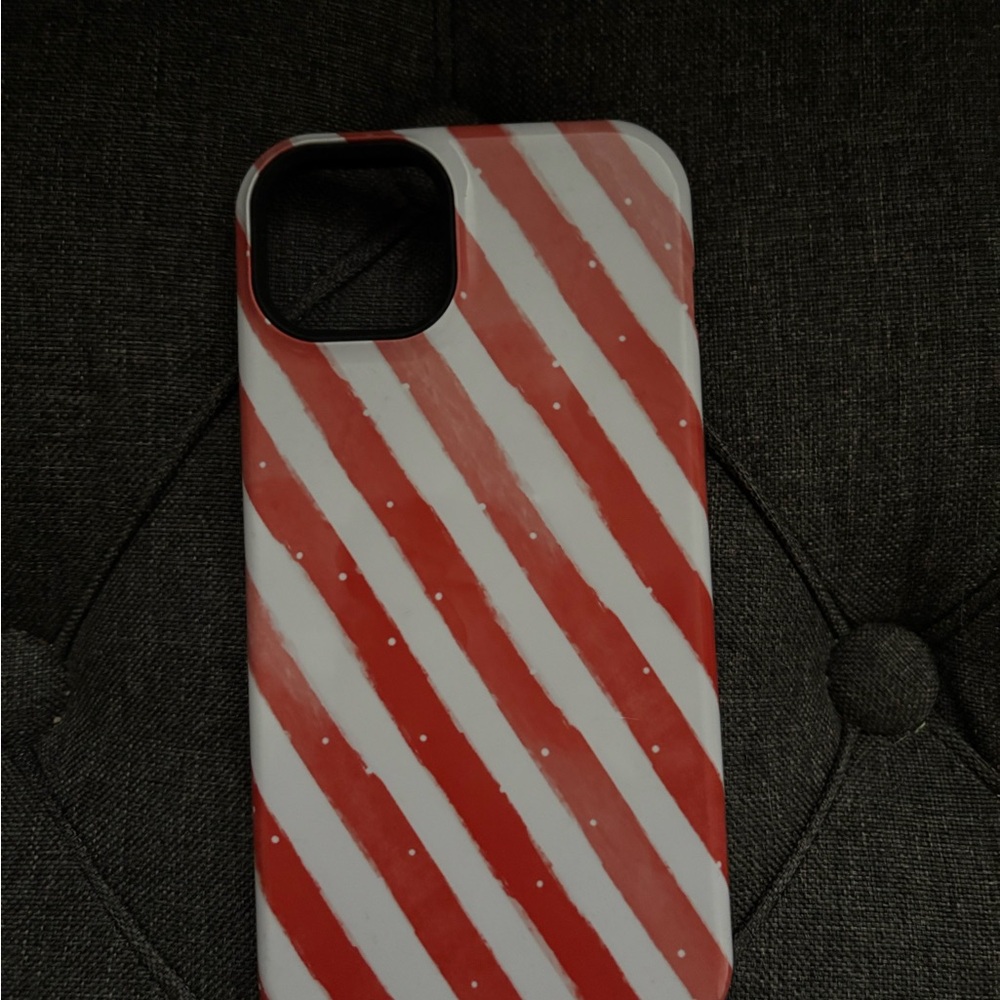 Red and White Striped Phone Case for iPhone